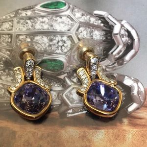 Beautiful Swarovski gold crystal earrings